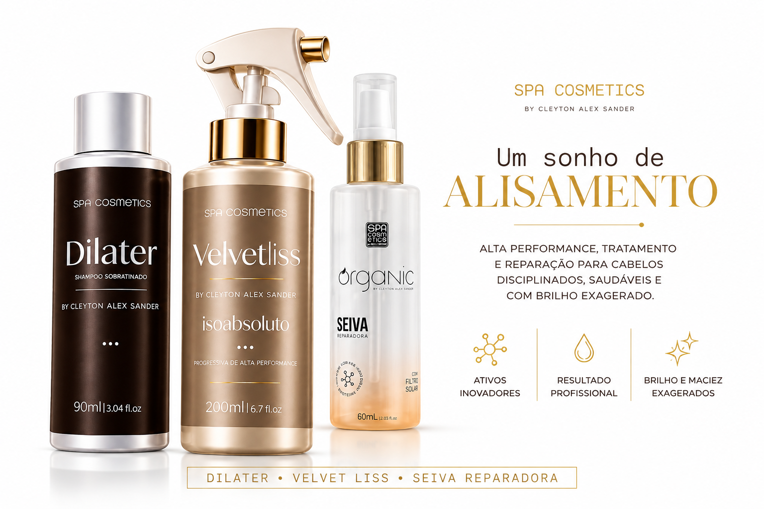 Kit Master com finalizador Laminação Capilar Kit Velvet Liss Xpress ( Dillater - Velvet Liss - Seiva Repair )