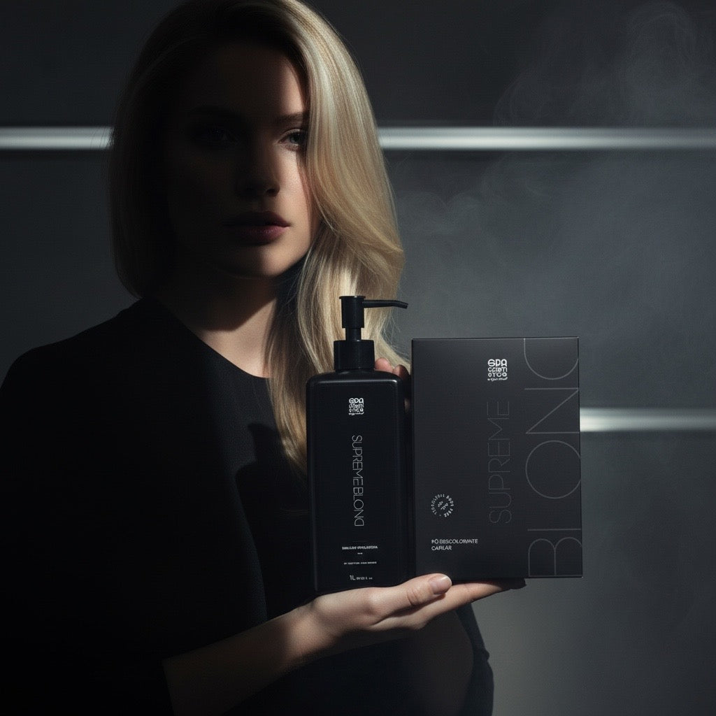 Kit Supremme BLONDER • Descolorante Branco Premium • 500 gr mais Emulsão Reveladora 900 ml ( 35 vl aproximado )
