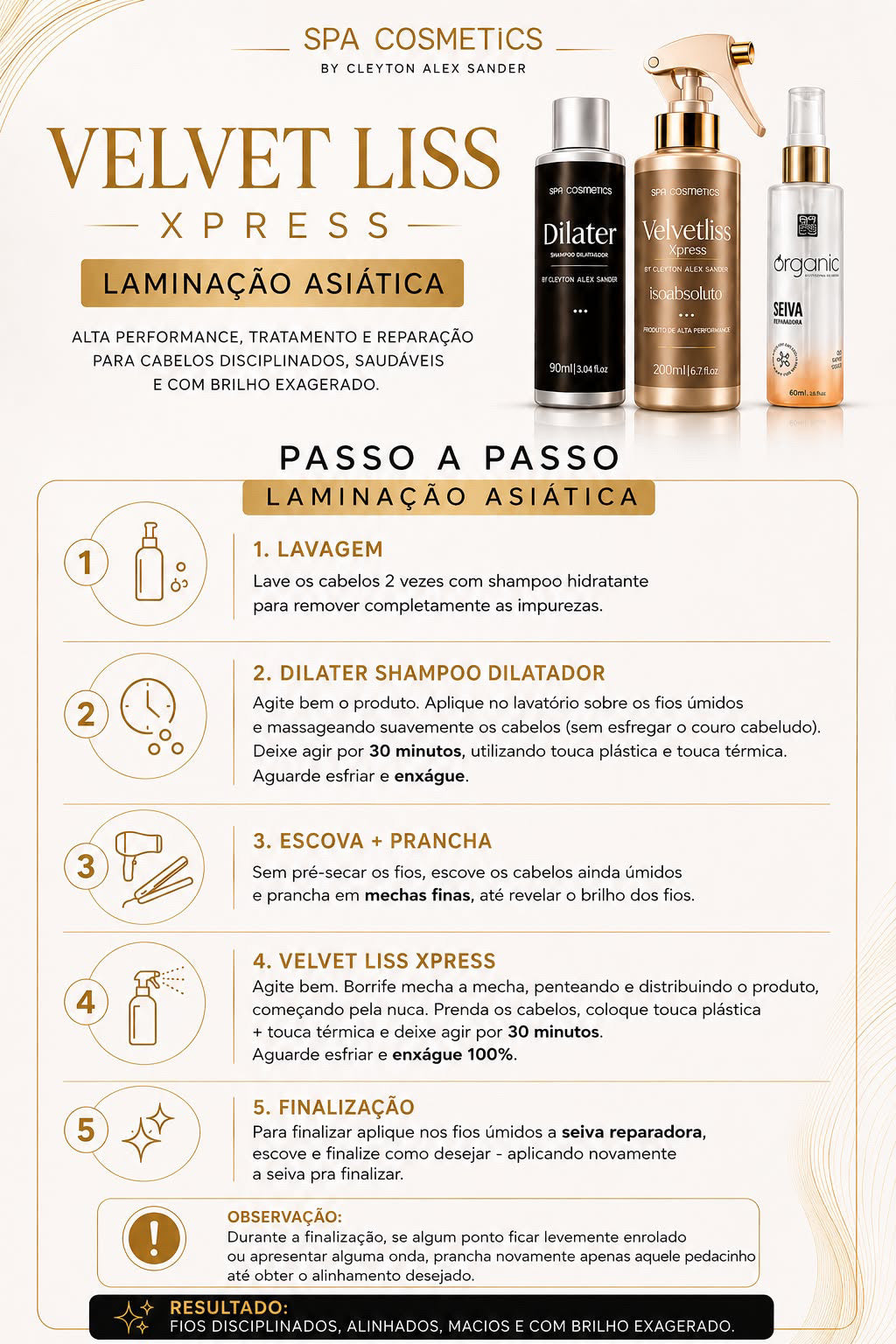 Laminaçao Asiatics Velvet Liss Xpress - 200ml Alisamento Spray( atenção precisa usar o Dillater antes Do Velvet )