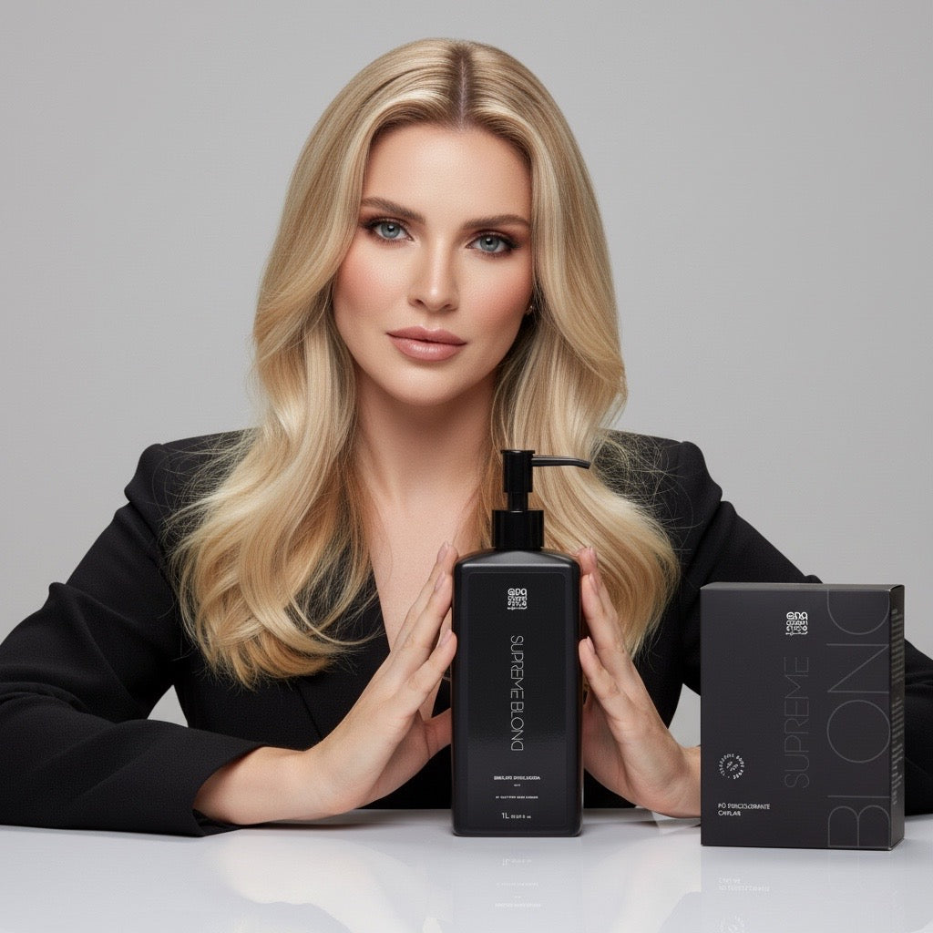 Kit Supremme BLONDER • Descolorante Branco Premium • 500 gr mais Emulsão Reveladora 900 ml ( 35 vl aproximado )