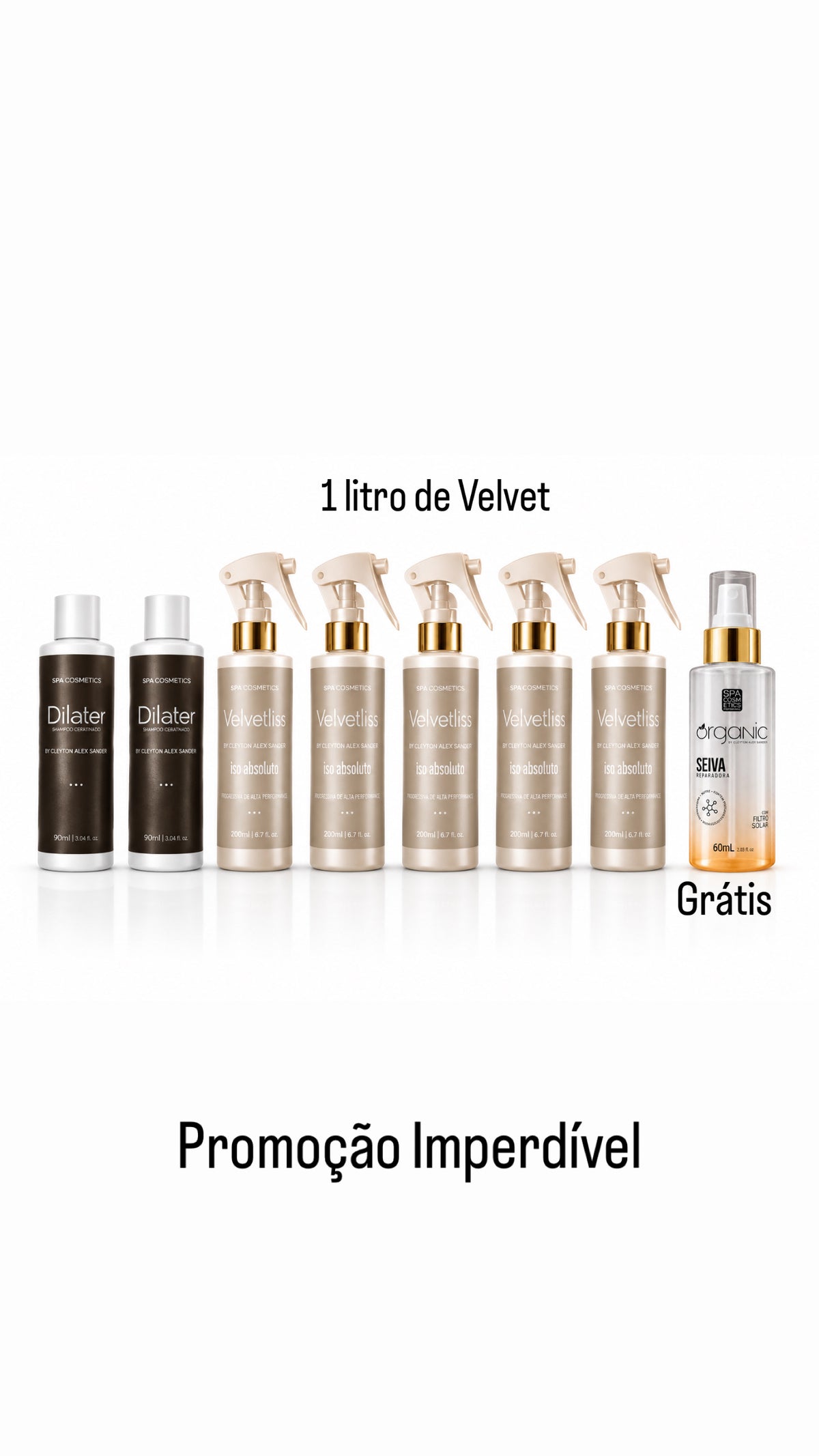 1 litro Velvet + 2 Dillater + ⭐️ grátis finalizador