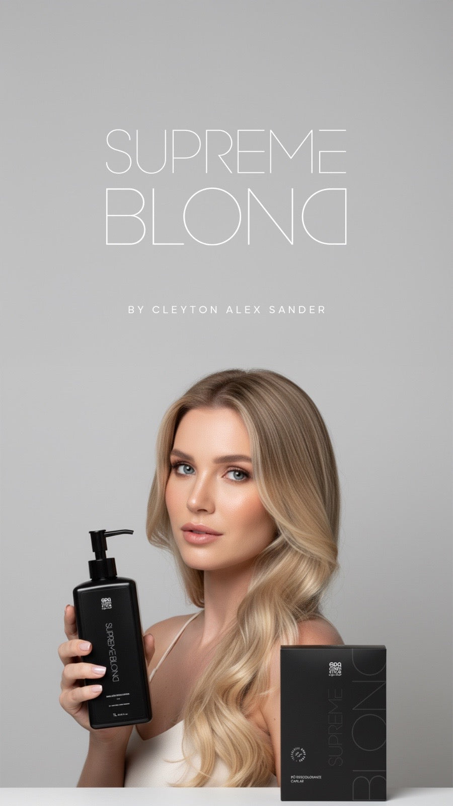 Kit Supremme BLONDER • Descolorante Branco Premium • 500 gr mais Emulsão Reveladora 900 ml ( 35 vl aproximado )