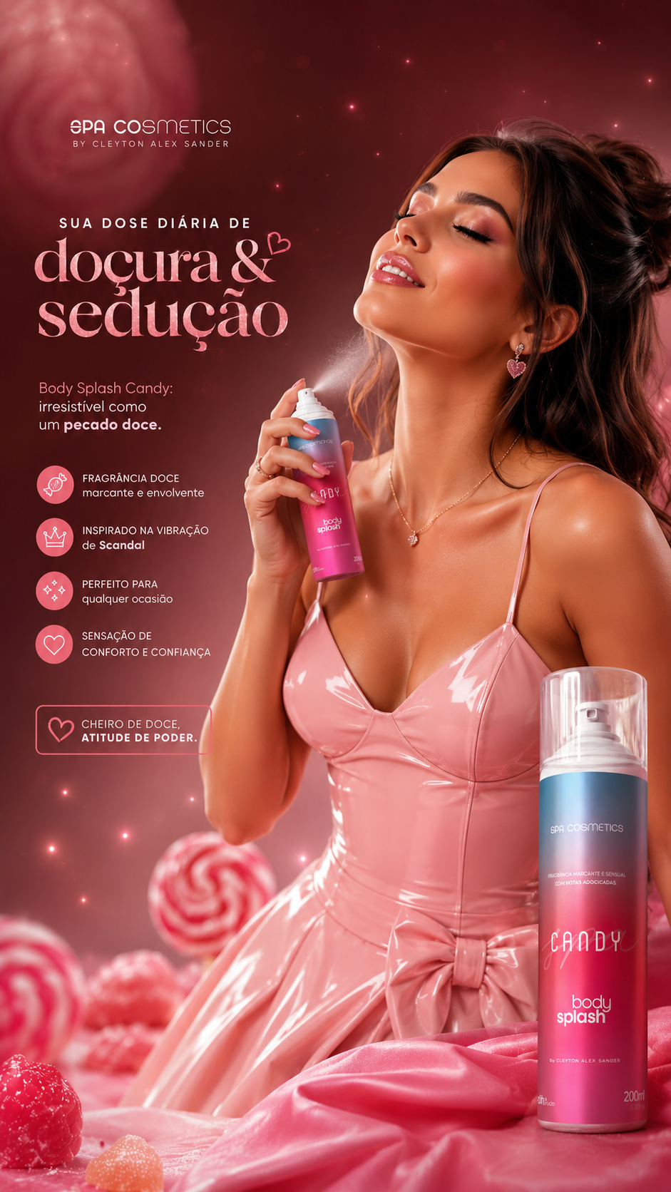 Coleções Body Splash Candy - Áurea - Infinity Shine - Oásis Árabe - Magnific Imagination  - 200ml cada