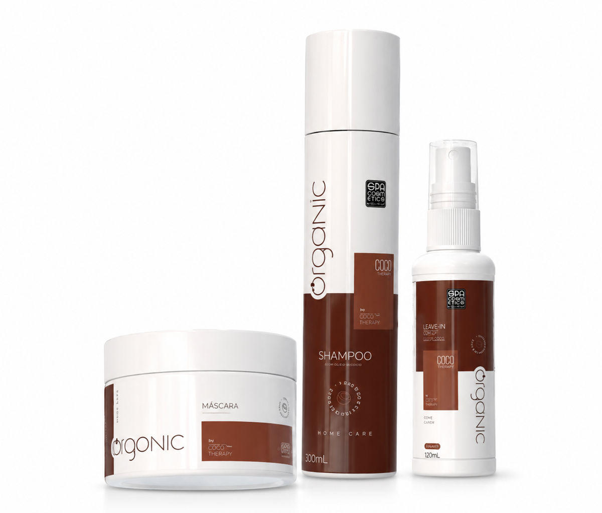 Kit Home Care Coco completo  Organic - Shampoo & Máscara & Água de Coco Finalizadora