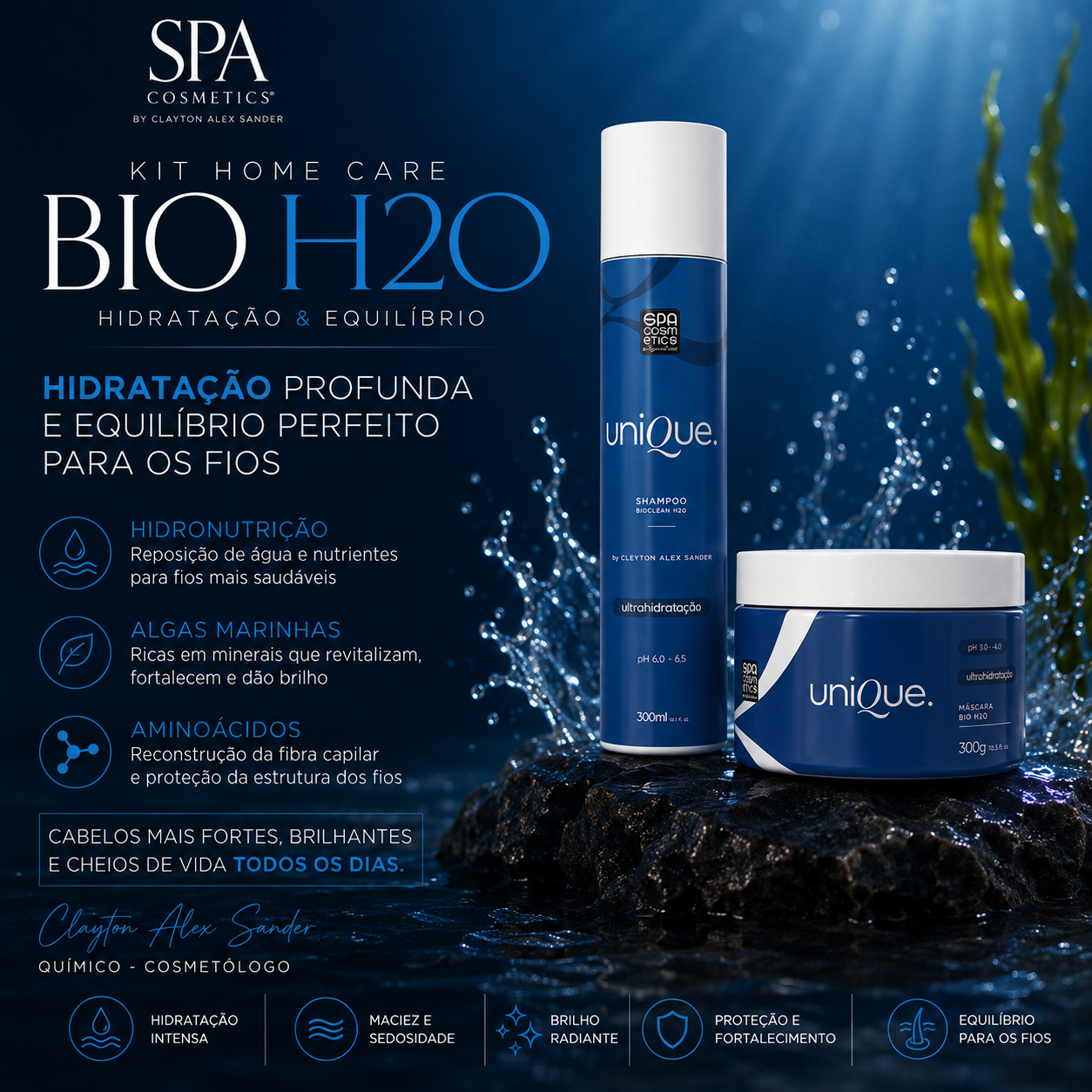 Kit Bio H20 - Home care ( shampoo e máscara 300 )