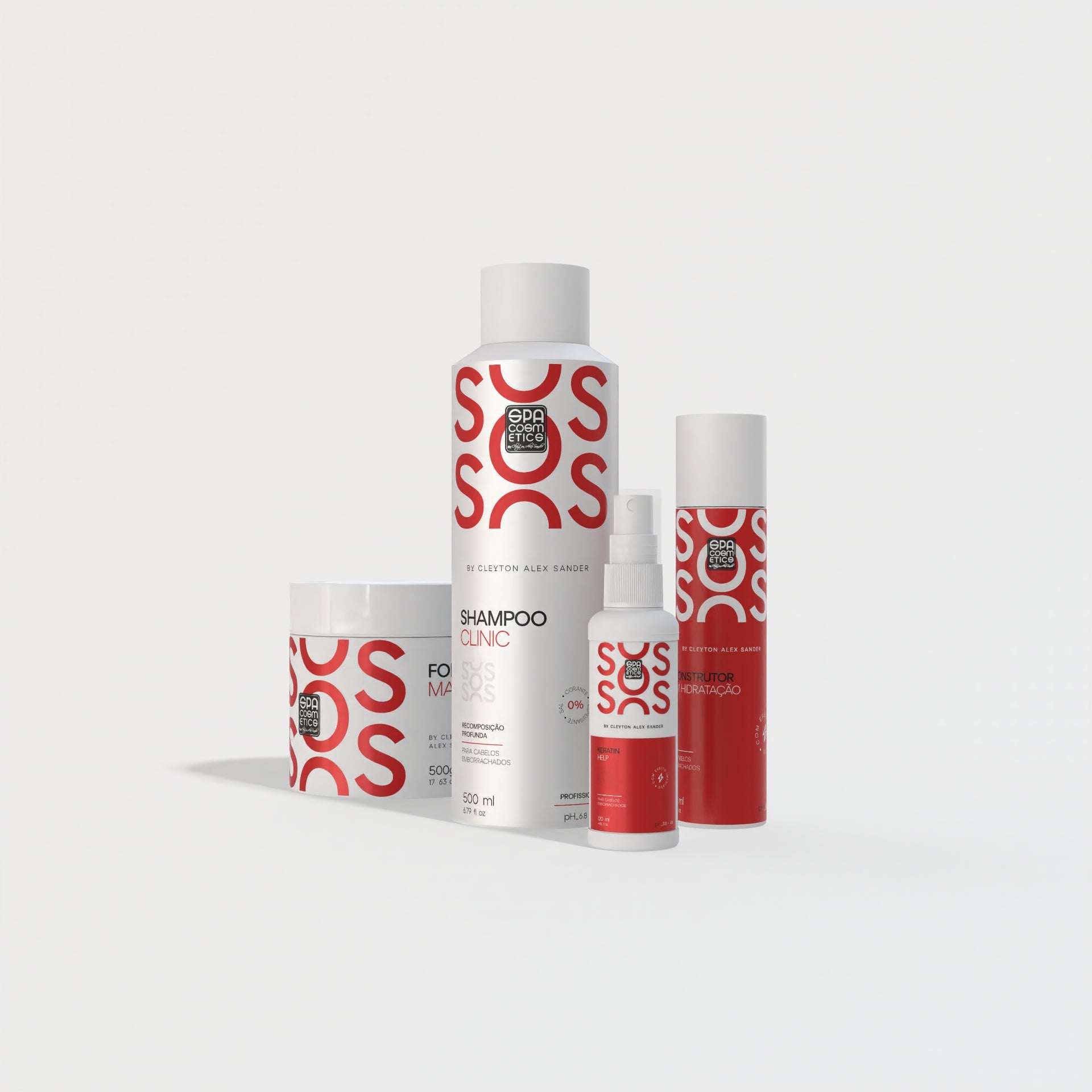 Kit S.O.S Repair - Shampoo , Reconstrutor, Keratin & Máscara